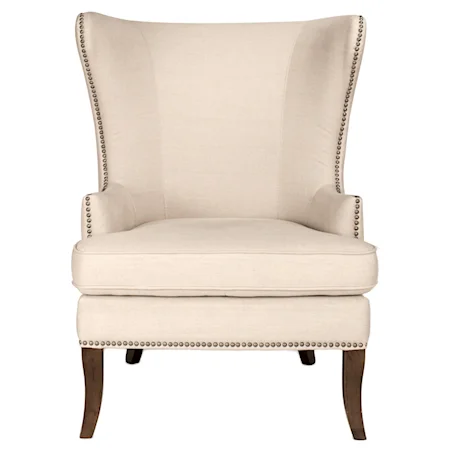 Edgy Transitional Wing Chair for Modern Furniture Accent